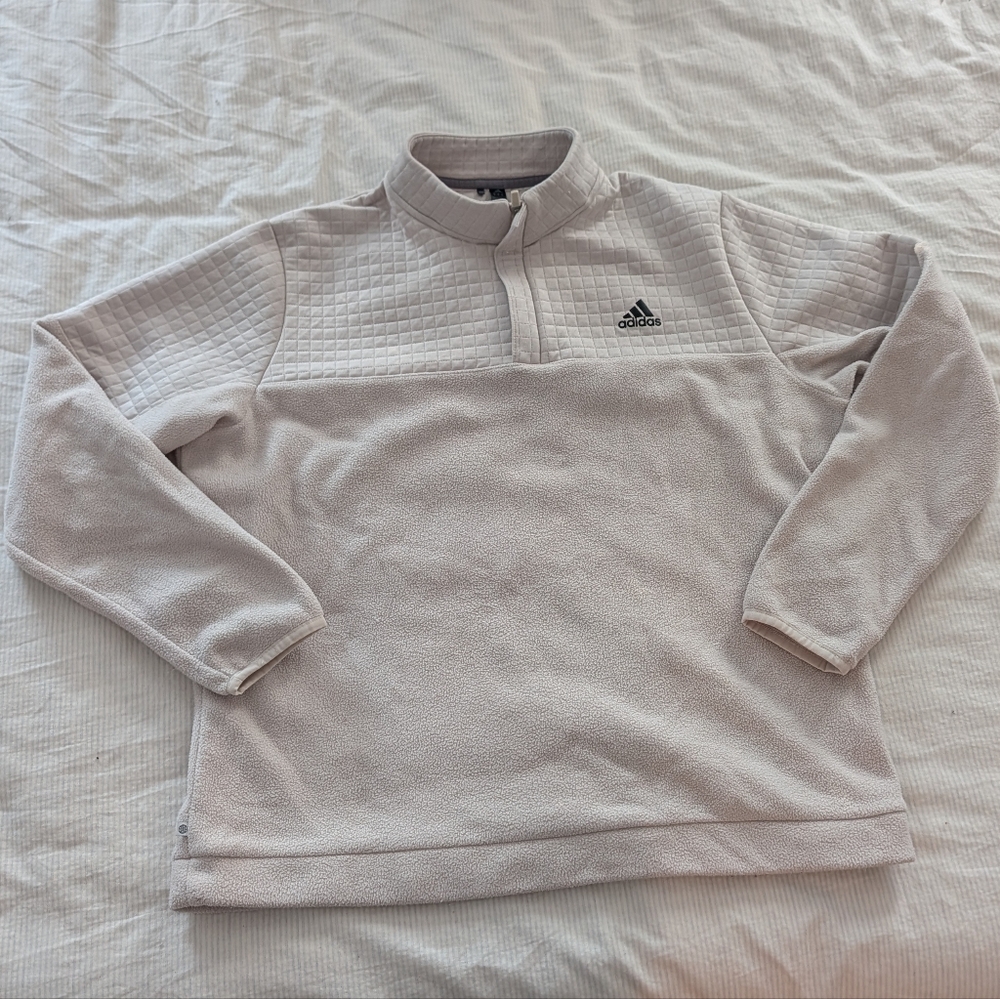 Adidas Cream Quarter-Zip Jacket